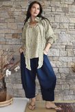 Nonni Gingham Poet Blouse Olive